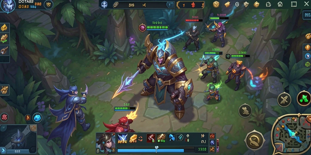 Tampilan gameplay intens dalam DOTA88 dengan strategi dinamis.