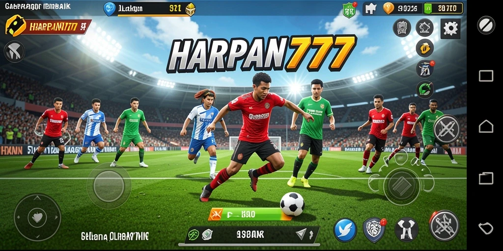 Tampilan gameplay seru di HARAPAN777 dengan aksi olahraga mendebarkan.