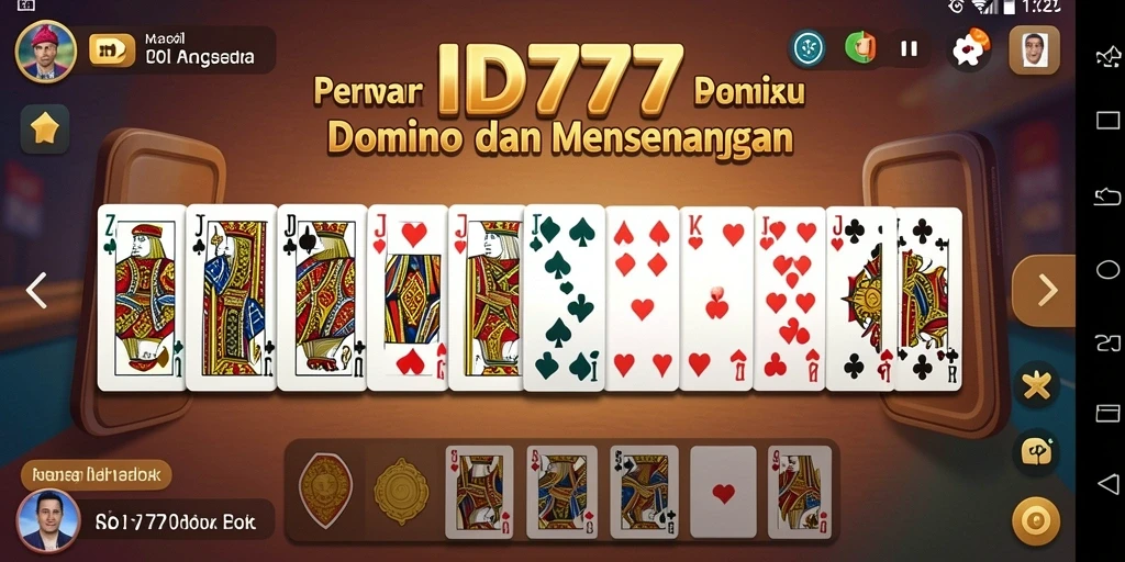 Screenshot ID777 menampilkan keseruan bermain domino dengan teman-teman.