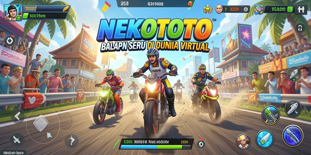 Tampilan menarik dan seru dari gameplay balapan NEKOTOTO.