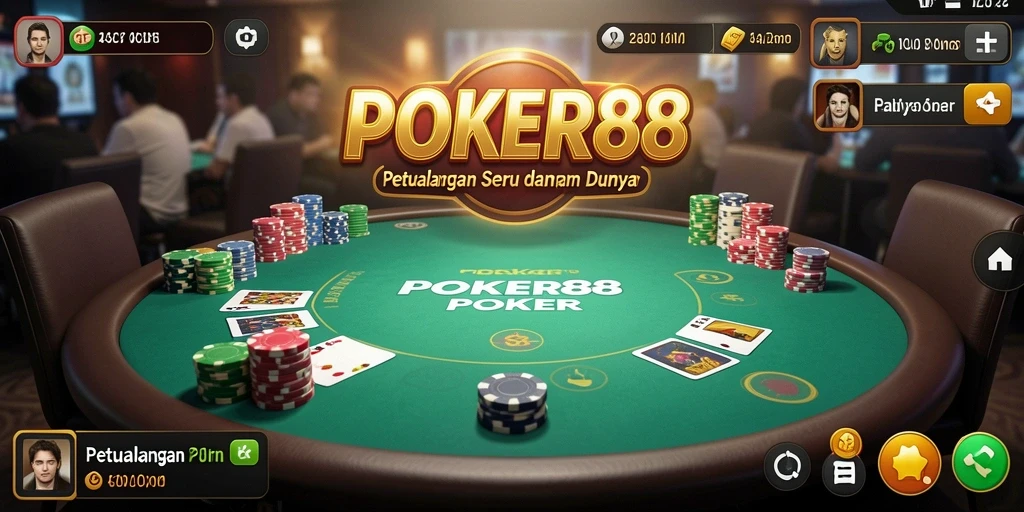 Screenshot POKER88 menampilkan gameplay poker yang mendebarkan.